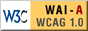 Símbolo que indica contenido web conforme al nivel A de la recomendación de accesibilidad web do W3C